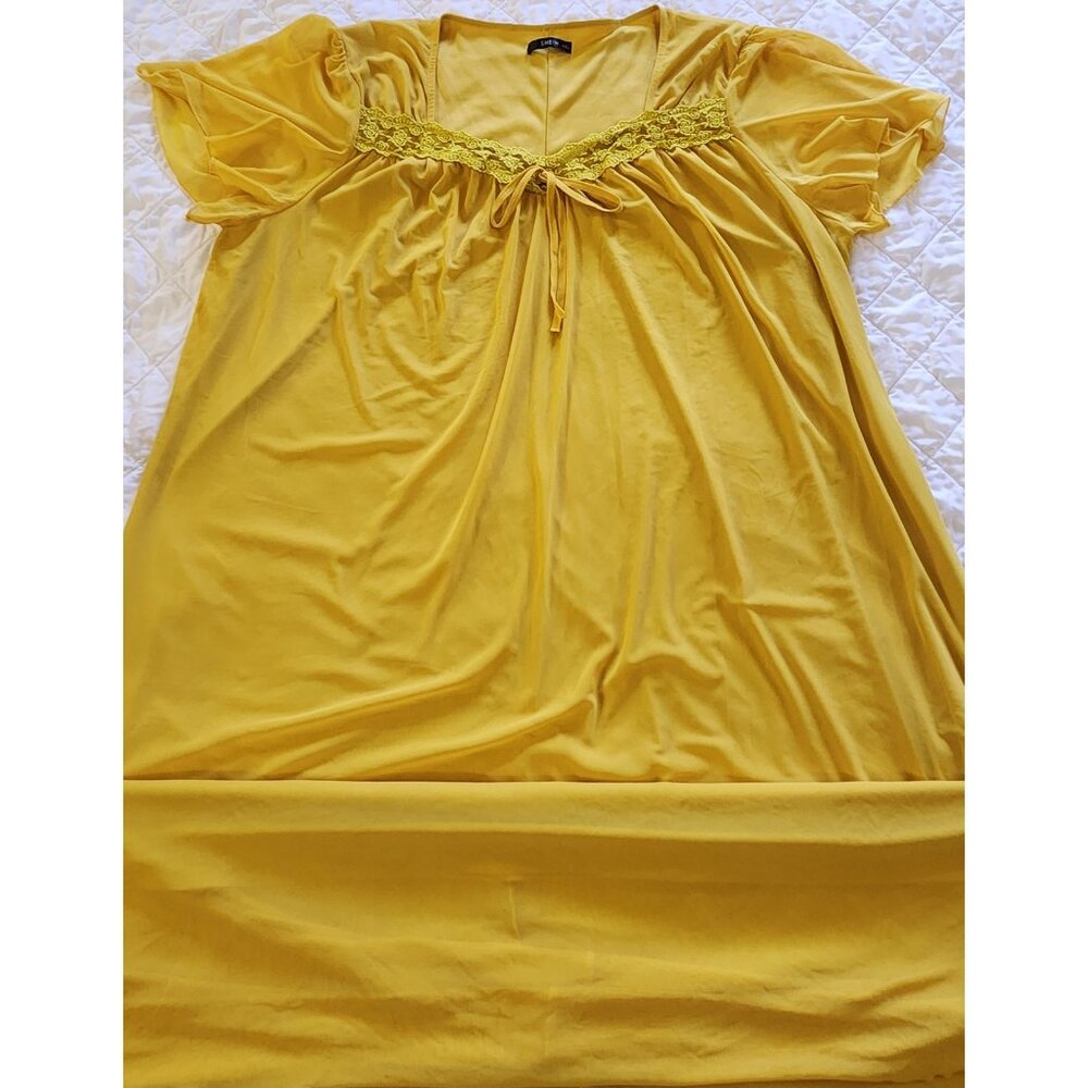 SHEIN MUSTARD YELLOW LONG STRETCHY NIGHTGOWN WITH LINING